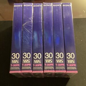 Sony Blue VHS Tapes Set of 6